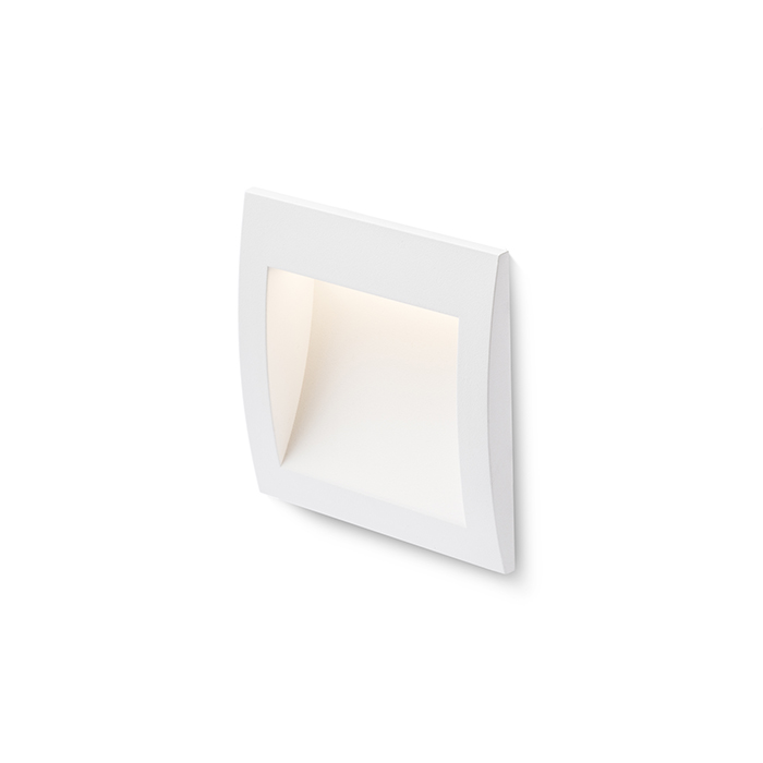 Corp de iluminat pătrat LED încastrat pentru iluminarea de orientare a trotuarelor, scărilor sau, GORDIQ M alb 230V 3W IP65 3000K