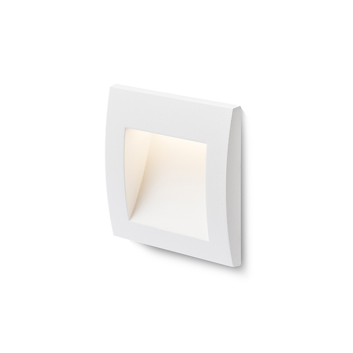Corp de iluminat pătrat LED încastrat pentru iluminarea de orientare a trotuarelor, scărilor sau, GORDIQ S alb 230V 1.5W IP65 3000K