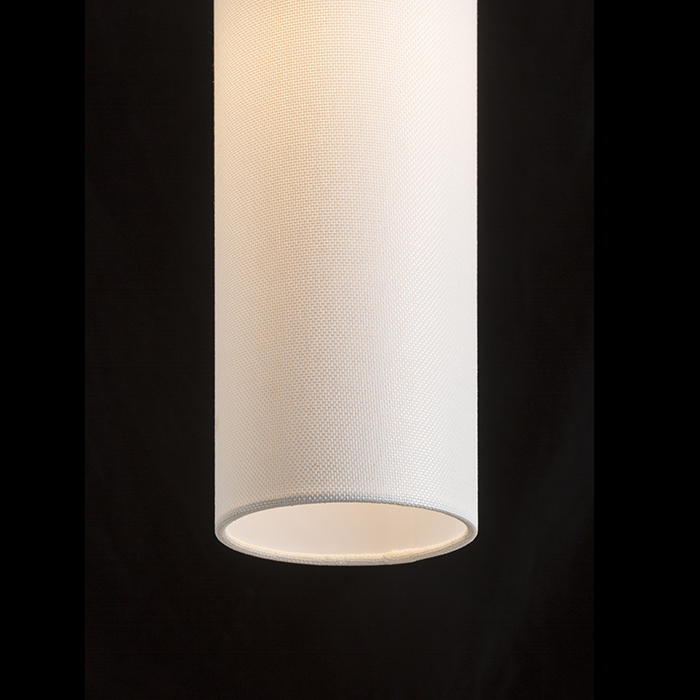 Corp de iluminat pentru perete și braț cromat și cablu vertical, terminat cu abajur cilindric din, HUDSON de alb crom 230V LED E27 11W
