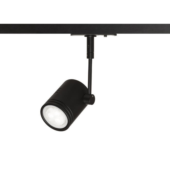 Corp de iluminat pentru șină cu un singur circuit în doua variante de culori, BEEBA I cu 1-circuit negru 230V LED GU10 8W