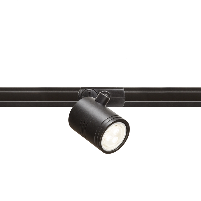 Corp de iluminat pentru șină cu un singur circuit în doua variante de culori, BEEBA I cu 1-circuit negru 230V LED GU10 8W