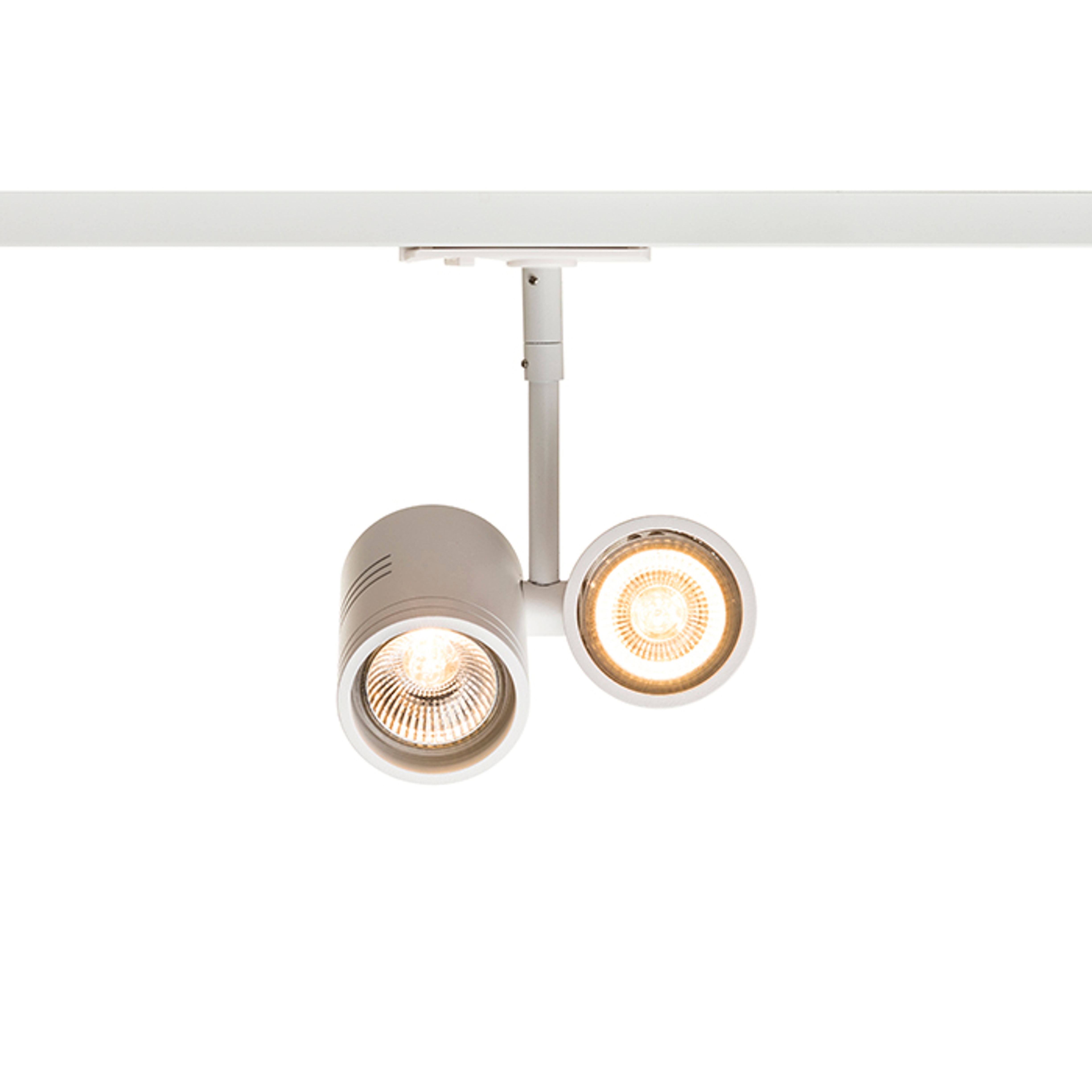 Corp de iluminat pentru șină cu un singur circuit în doua variante de culori BEEBA II, 1-circuit, alb, 230V, LED, GU10, 2x8W