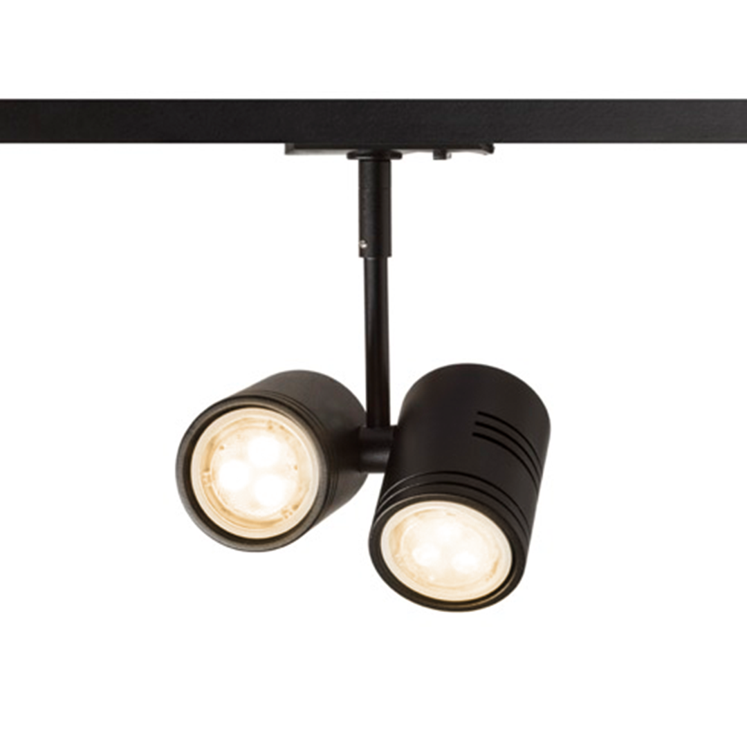 Corp de iluminat pentru șină cu un singur circuit în doua variante de culori, BEEBA II cu 1-circuit alb 230V LED GU10 2x8W