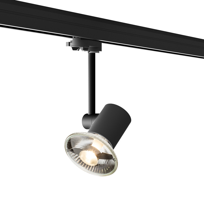 Corp de iluminat pentru sistemul cu șină cu 3-circuite, FAX cu negru 230V LED GU10 12W