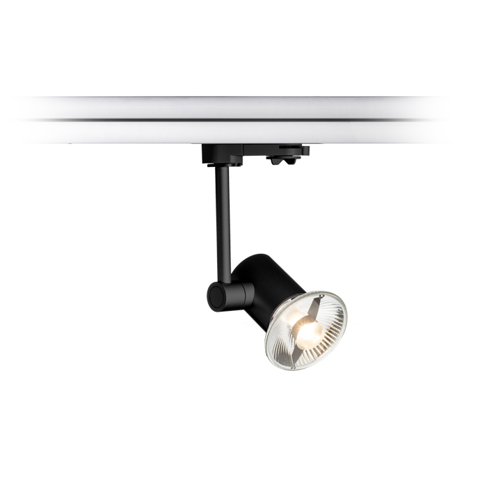 Corp de iluminat pentru sistemul cu șină cu 3-circuite, FAX cu negru 230V LED GU10 12W