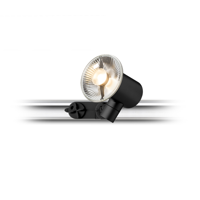 Corp de iluminat pentru sistemul cu șină cu 3-circuite, FAX cu negru 230V LED GU10 12W