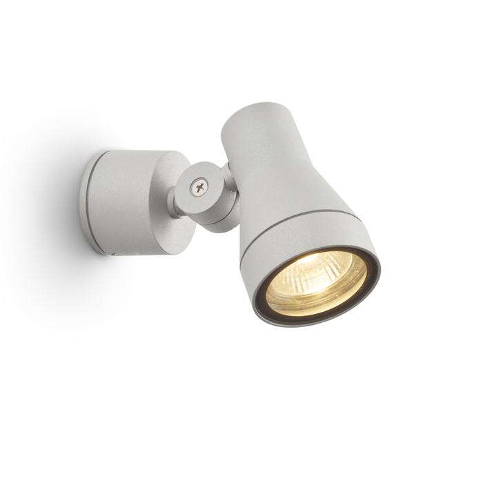 Corp de iluminat reflector exterior, DIREZZA de perete gri argintiu 230V LED GU10 8W IP54
