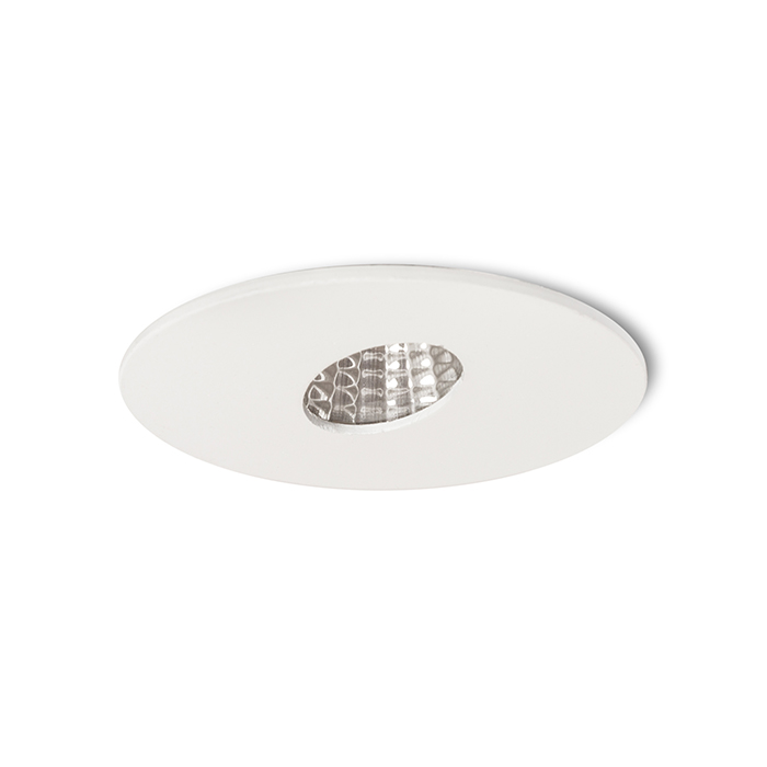 Corp de iluminat rotund cu LED de orientare încastrat pentru montarea în pereți falși sau boltă, RIO R alb 230V 3W 22° 3000K