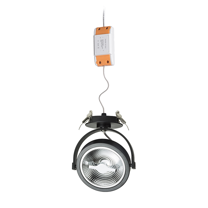 Corp de iluminat semi încastrat dimabil cu LED pentru tavan din plăci de rigips cu posibilitatea de, KELLY LED DIMM semi-incastrat negru 230V 12W 24° 3000K