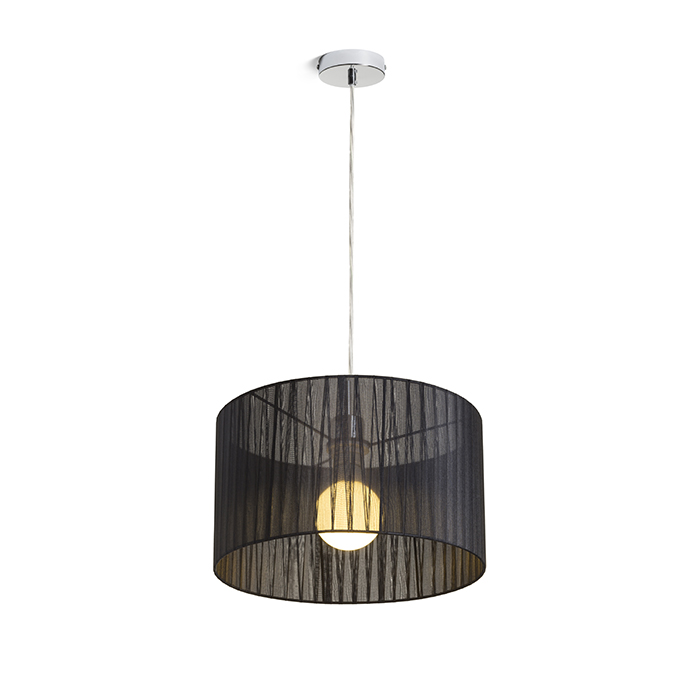 Corp de iluminat agăţat cu abajur negru, GLAMOUR 35/20 suspendat 230V LED E27 15W