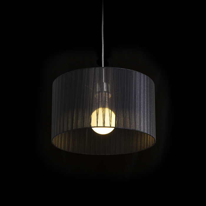Corp de iluminat suspendat agăţat cu abajur negru GLAMOUR 35/20, 230V, LED, E27, 15W