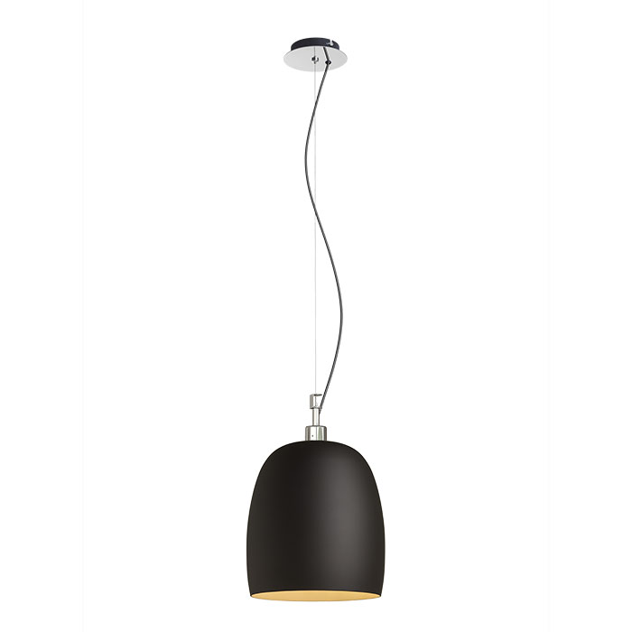 Corp de iluminat suspendat cu abajur de sticlă în două variante de culori, COROA NEW 28 negru crom 230V LED E27 15W
