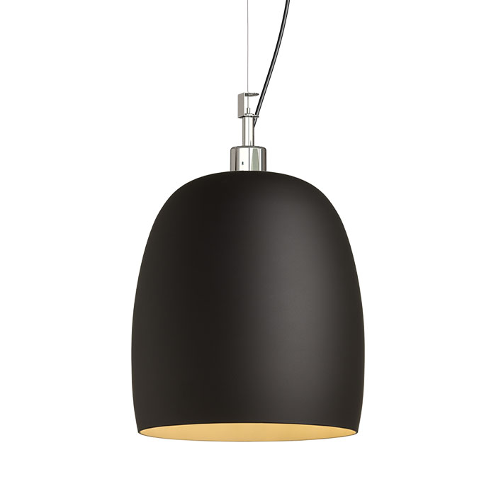 Corp de iluminat suspendat cu abajur de sticlă în două variante de culori, COROA NEW 28 negru crom 230V LED E27 15W