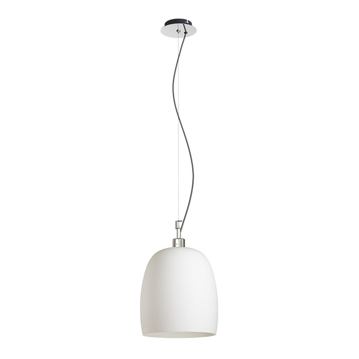 Corp de iluminat suspendat cu abajur de sticlă în două variante de culori, COROA NEW 28 opal/crom 230V LED E27 15W
