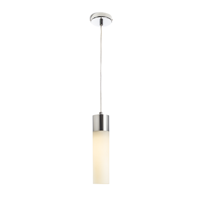 Corp de iluminat suspendat cu abajur de sticlă opală cu accesorii cromate, EIGHT opal/crom 230V LED E27 11W