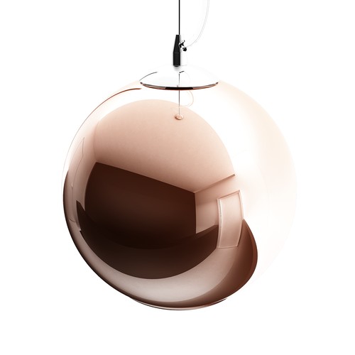 Corp de iluminat suspendat cu abajur de sticlă suflată manual, BEAU MONDE 25 de cupru 230V LED E27 15W