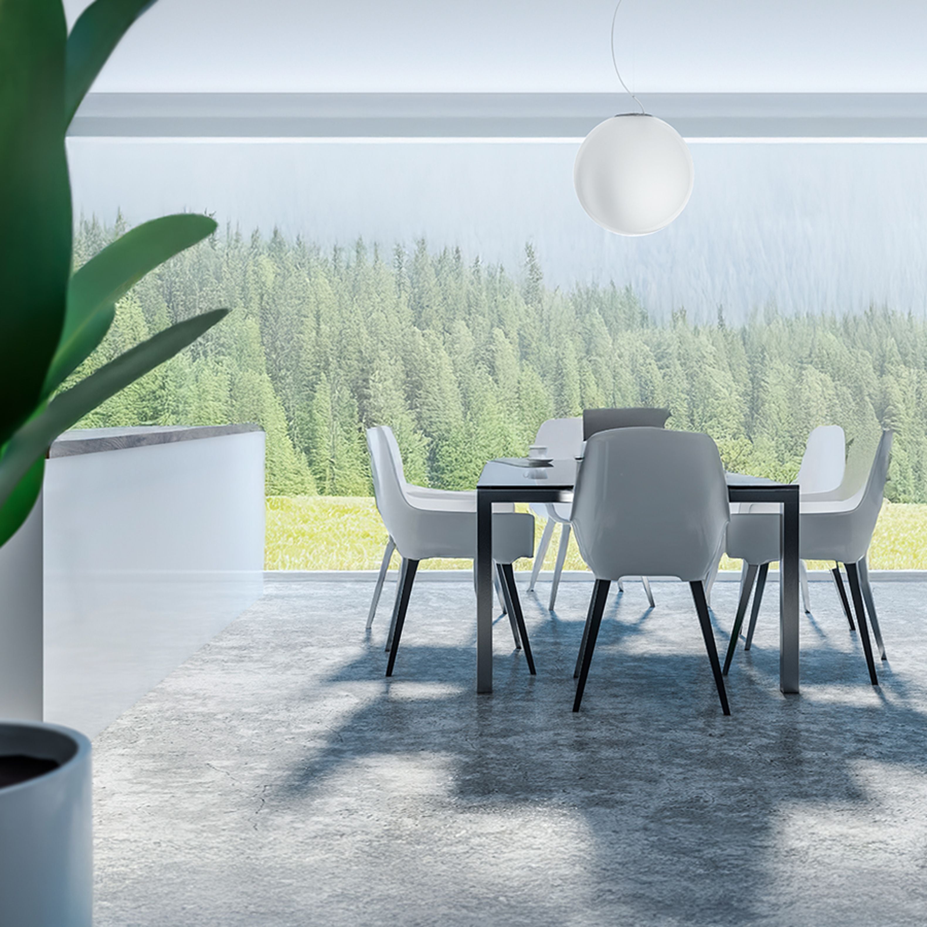 Corp de iluminat suspendat cu abajur din sticlă mată opală triplă, cu suspendare excentrică pe, LUNEA 40 triplex opal 230V LED E27 15W
