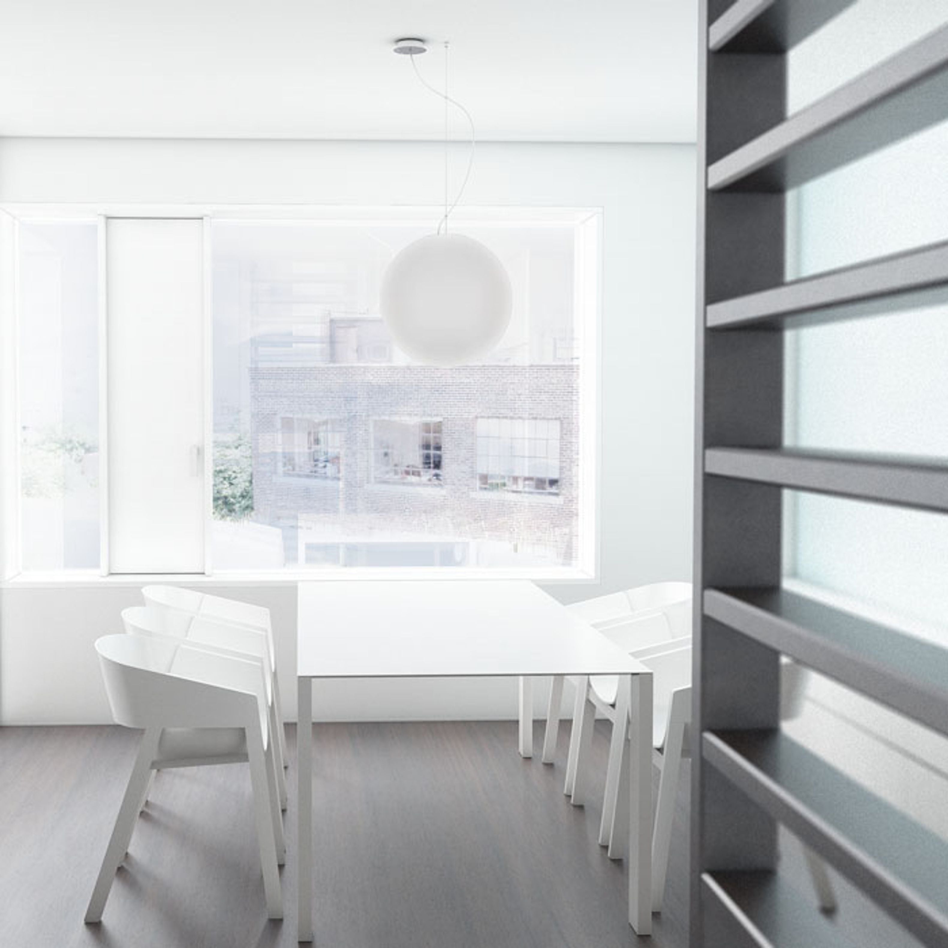 Corp de iluminat suspendat cu abajur din sticlă mată opală triplă, cu suspendare excentrică pe, LUNEA 40 triplex opal 230V LED E27 15W