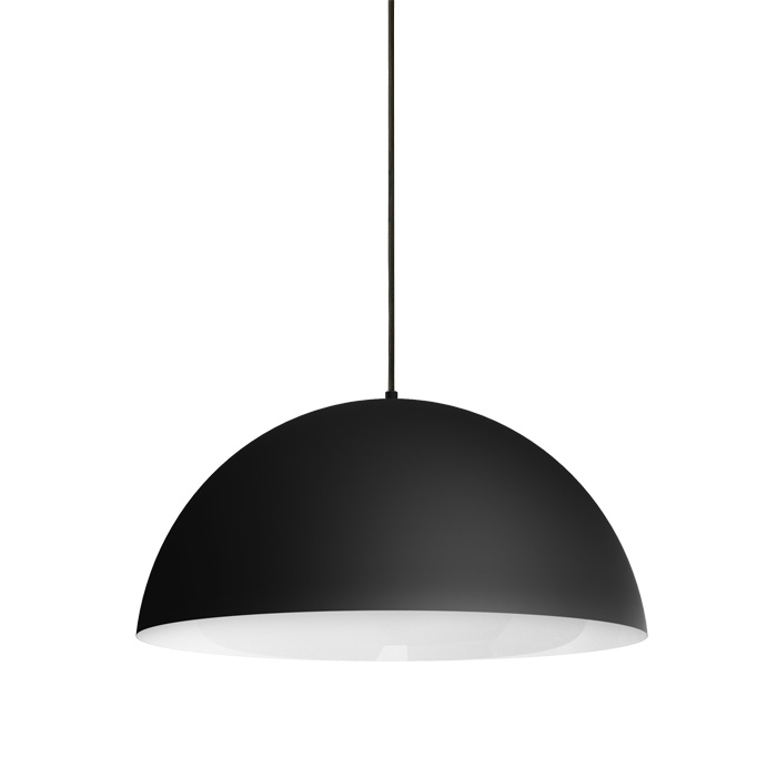 Corp de iluminat suspendat cu abajur metalic, MONROE 50 negru mat/alb 230V LED E27 30W