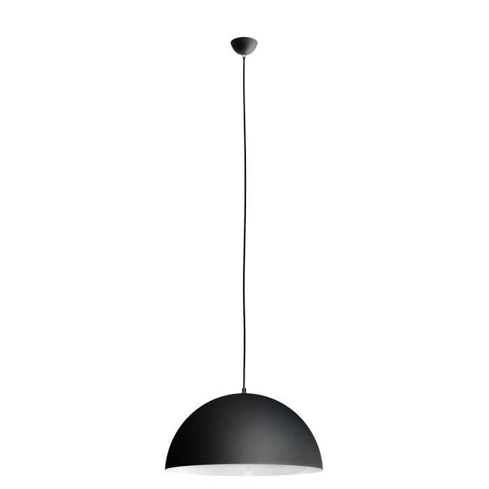 Corp de iluminat suspendat cu abajur metalic, MONROE 50 negru mat/alb 230V LED E27 30W