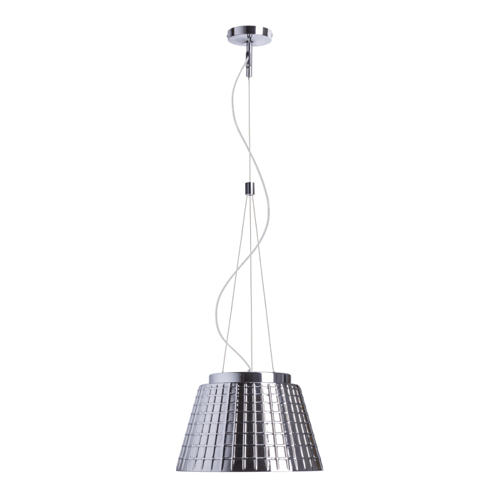 Corp de iluminat suspendat din sticlă structurată solidă, CORONA de crom 230V LED E27 15W
