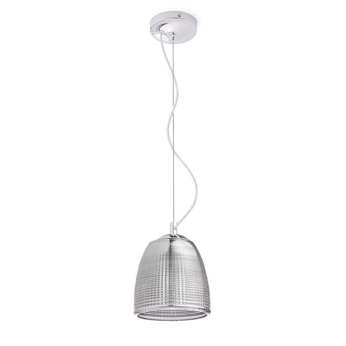 Corp de iluminat suspendat elegant din sticlă structurată și accesorii din crom, AZRIA afumată 230V LED G9 5W