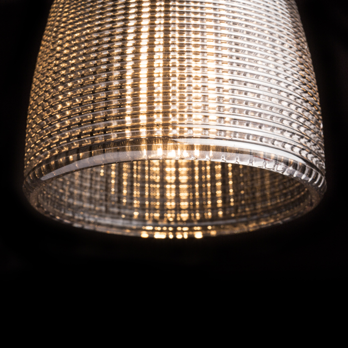 Corp de iluminat suspendat elegant din sticlă structurată și accesorii din crom, AZRIA afumată 230V LED G9 5W