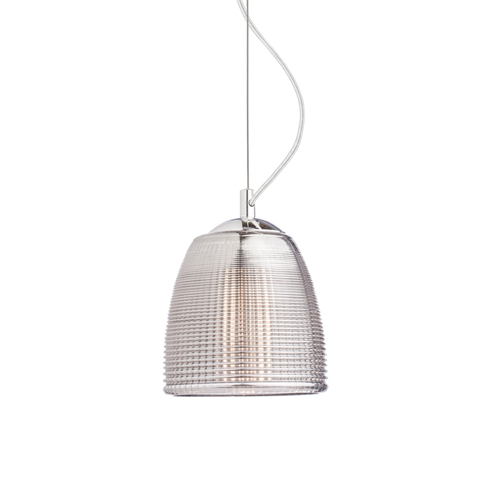 Corp de iluminat suspendat elegant din sticlă structurată și accesorii din crom, AZRIA afumată 230V LED G9 5W