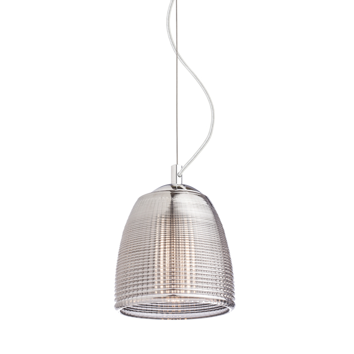 Corp de iluminat suspendat elegant din sticlă structurată și accesorii din crom, AZRIA afumată 230V LED G9 5W