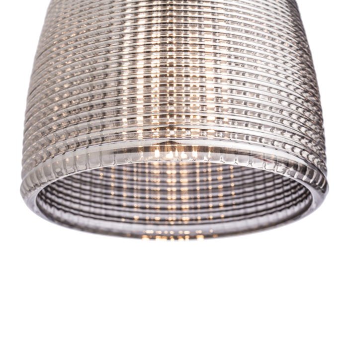 Corp de iluminat suspendat elegant din sticlă structurată și accesorii din crom, AZRIA afumată 230V LED G9 5W