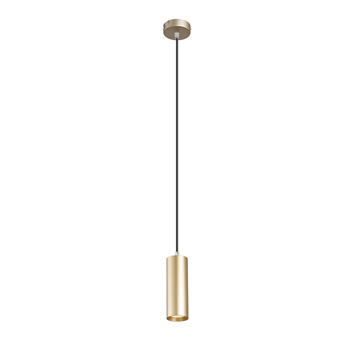Corp de iluminat LED cilindric supsendat potrivit pentru suspendare deasupra la contoare de bar ori, MAVRO suspendat auriu 230V 12W 38° 3000K