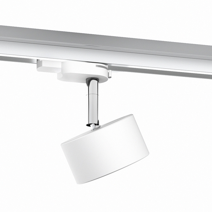 Corp de iluminatdin aluminiu cu adaptor înclinabil pentru șină cu trei circuite în trei culori, PIXIE cu 3-circuite alb crom 230V LED GX53 7W