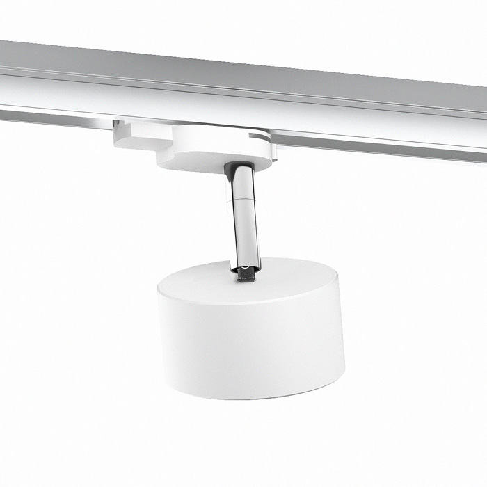 Corp de iluminatdin aluminiu cu adaptor înclinabil pentru șină cu trei circuite în trei culori, PIXIE cu 3-circuite alb crom 230V LED GX53 7W