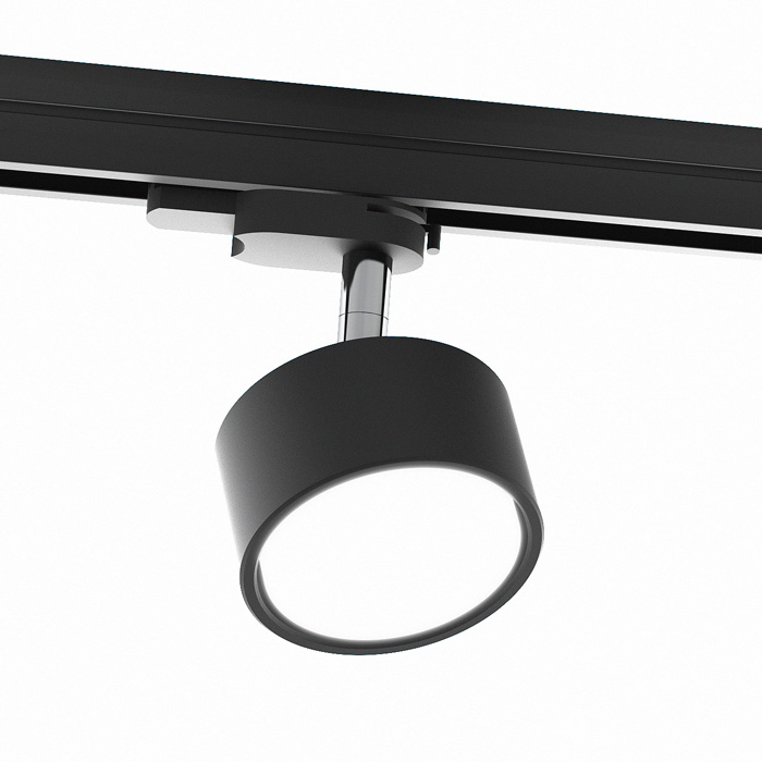 Corp de iluminatdin aluminiu cu adaptor înclinabil pentru șină cu trei circuite în trei culori, PIXIE sina cu 3-circuite negru crom 230V LED GX53 7W