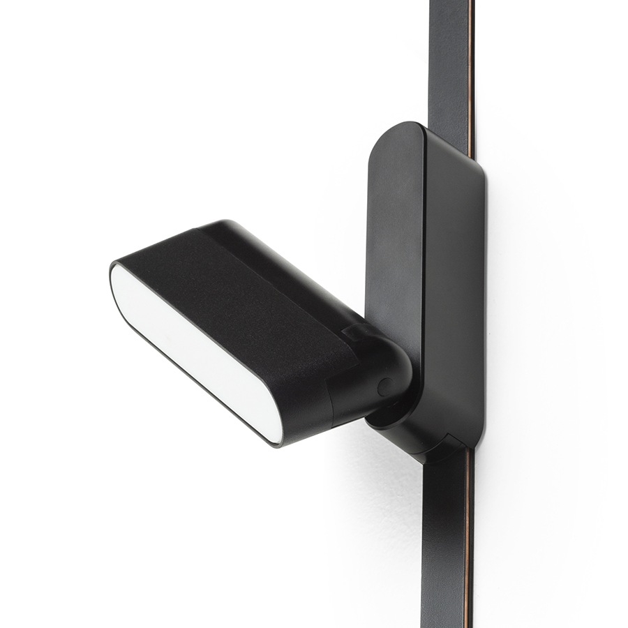 Lumina LED reglabila liniara pentru utilizare in sistemele VEGA 24V sau WAVE 24V, OXONIA 11 cu functie de inclinare sistemul VEGA/WAVE negru 24= 6W 110° 3000K 4000K 5700K