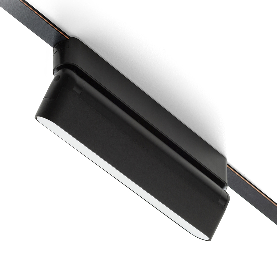 Lumina LED reglabila liniara pentru utilizare in sistemele VEGA 24V sau WAVE 24V, OXONIA 22 cu functie de inclinare sistemul VEGA/WAVE negru 24= 12W 110° 3000K 4000K 5700K