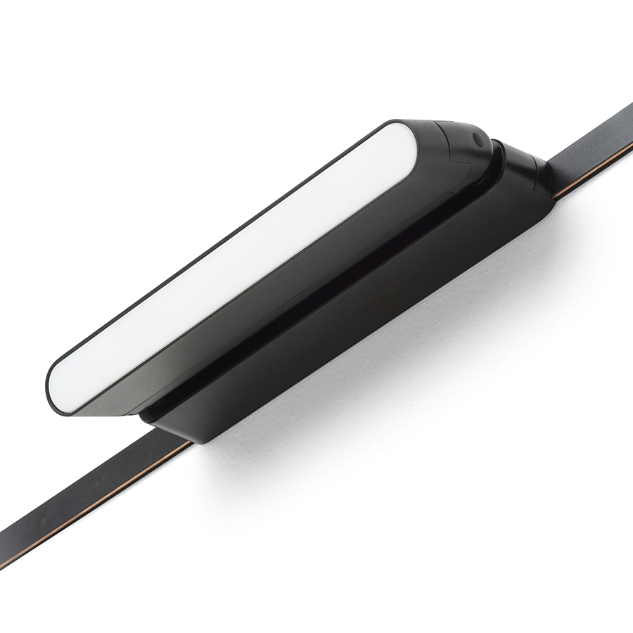 Lumina LED reglabila liniara pentru utilizare in sistemele VEGA 24V sau WAVE 24V, OXONIA 22 cu functie de inclinare sistemul VEGA/WAVE negru 24= 12W 110° 3000K 4000K 5700K