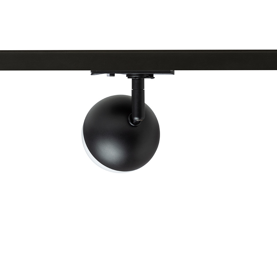 Lumina LED reglabila cu un difuzor acrilic mat pentru iluminare uniforma, pentru piste cu 1 circuit, LYRA șină cu 1 negru 230V 5W 3000K