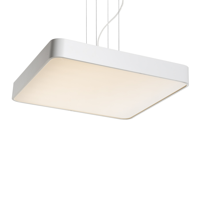 Dispozitiv de iluminat cu diodă suspendată cu cadru de aluminiu sau vopsit, MENSA SQ 48 alb 230V LED 56W 3000K