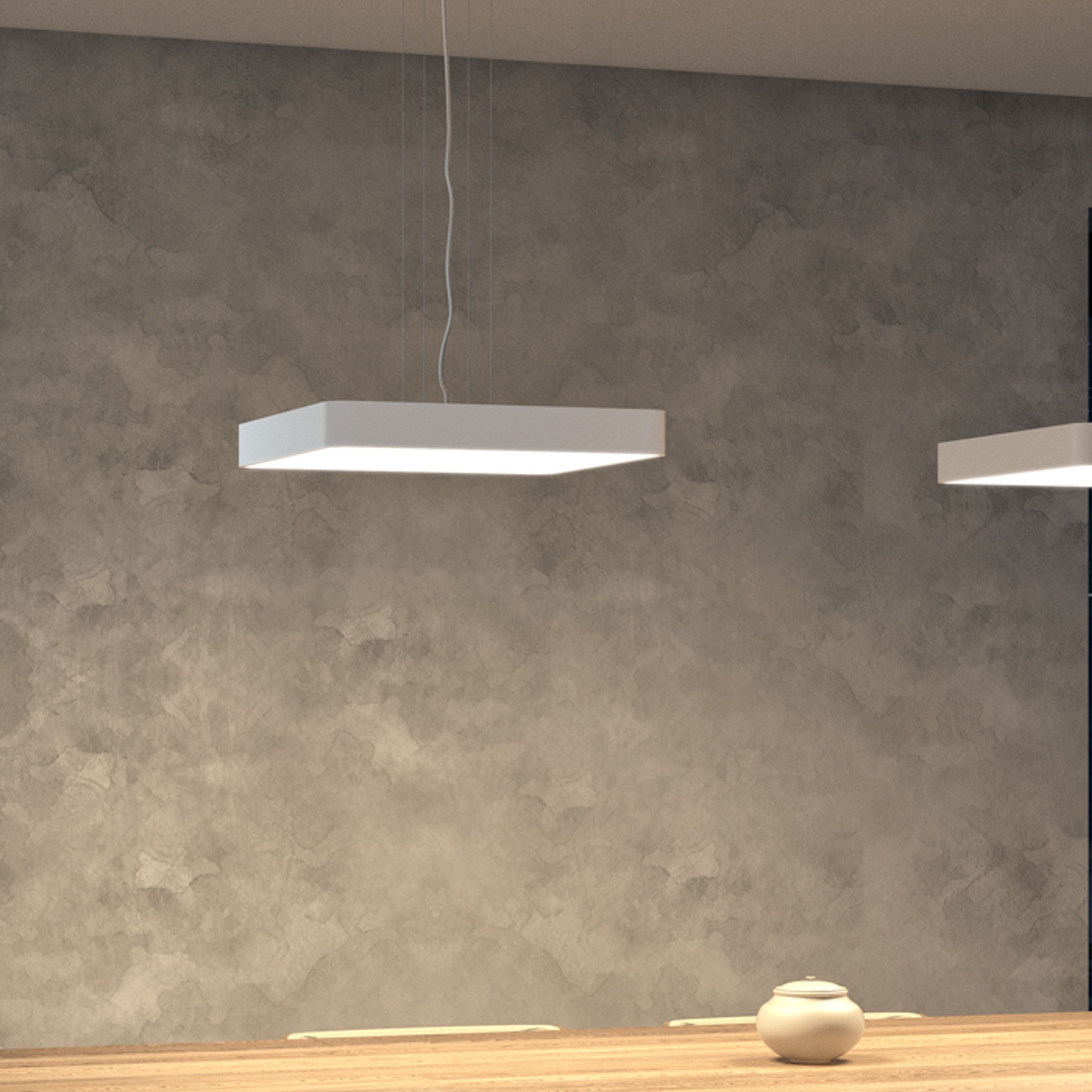 Dispozitiv de iluminat cu diodă suspendată cu cadru de aluminiu sau vopsit, MENSA SQ 48 alb 230V LED 56W 3000K