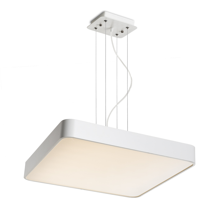 Dispozitiv de iluminat cu diodă suspendată cu cadru de aluminiu sau vopsit, MENSA SQ 48 alb 230V LED 56W 3000K