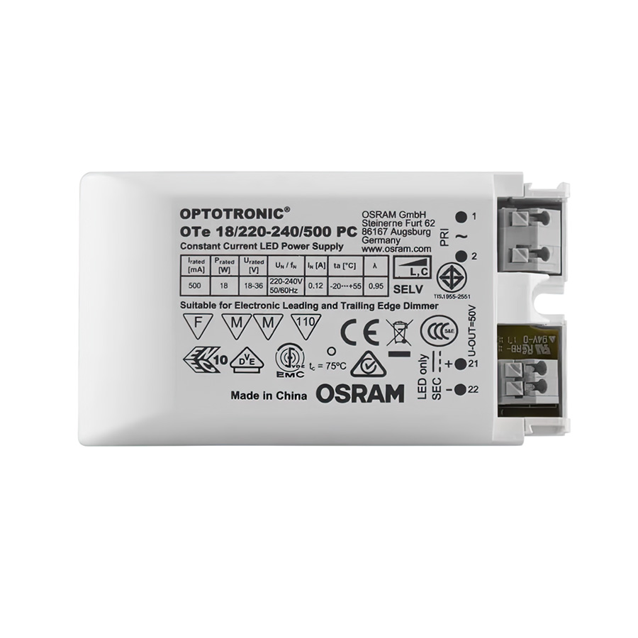 LED driver 500mA 9-18W cu întunecare TRIAC, DRIVER LED 9-18W DIMM 500mA max. 18W