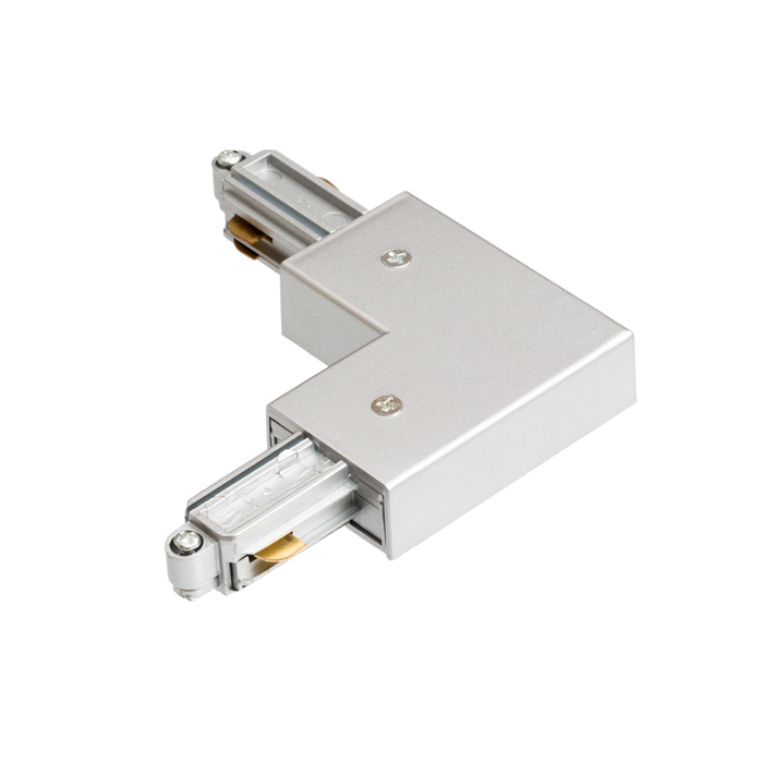 Îmbinare în L cu alimentare pentru o șină cu un singur circuit, 1F L conector exterior gri argintiu 230V