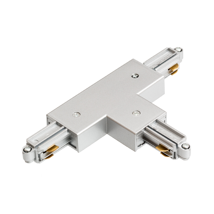 Îmbinarea în T cu sursă de alimentare pentru șină cu un singur circuit, 1F T conector stâng gri argintiu 230V