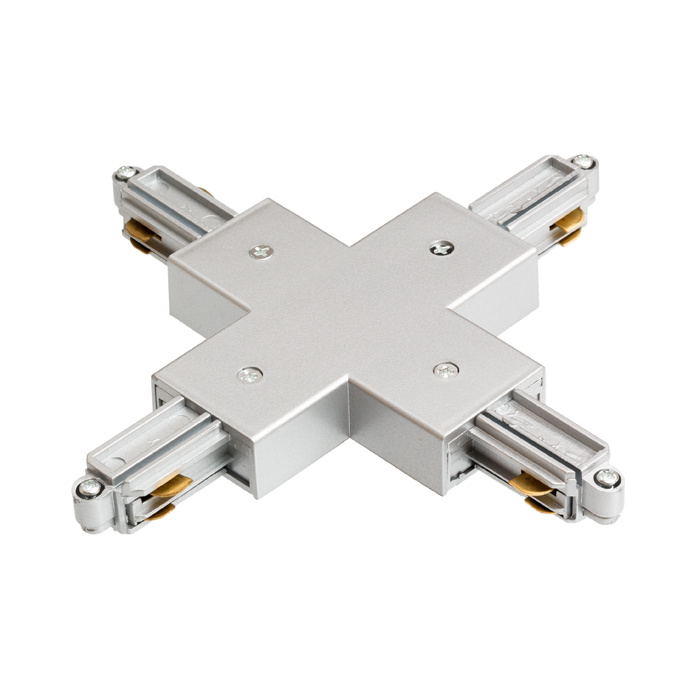 Înbinare în X cu sursă de alimentare pentru șină cu un singur circuit, 1F X conector gri argintiu 230V