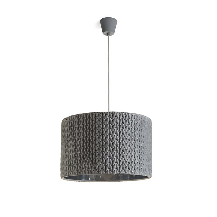 Lampă agăţată tricotată în design gri, AINO 40 suspendat crom 230V LED E27 15W
