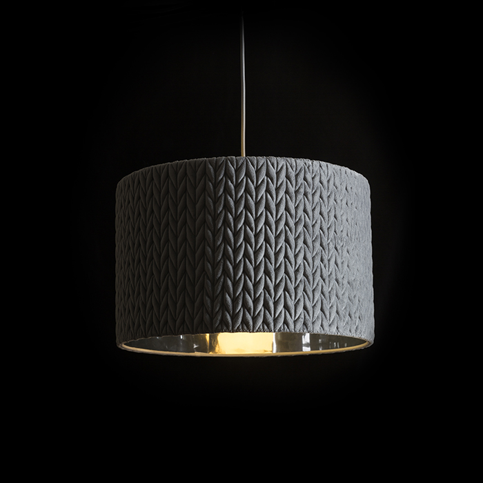Lampă agăţată tricotată în design gri suspendat AINO 40, crom, 230V, LED, E27, 15W
