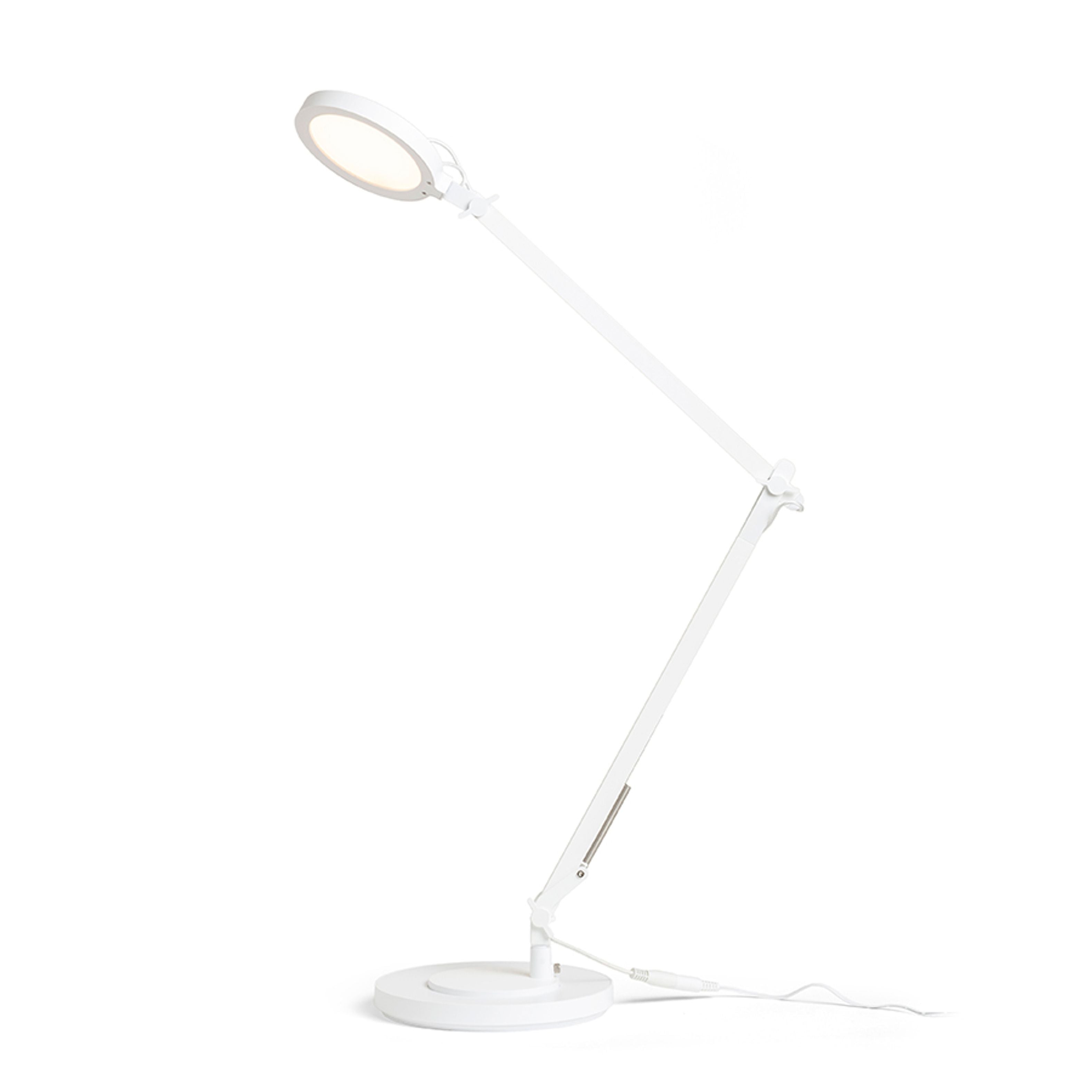 Lampa LED de birou cu doua brate, cu un intrerupator de intensitate situat in partea de sus a, EMA DIMM de masă alb 230V 10W 100° 3000K