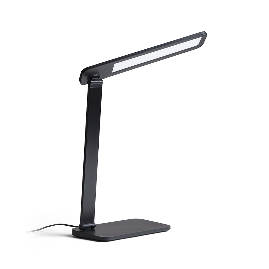 Lampa LED compacta pentru birou, cu cap alungit pentru o iluminare mai larga, cu un intrerupator de, MAREK DIMM de masă negru 230V 6W 3000K 4000K 6500K