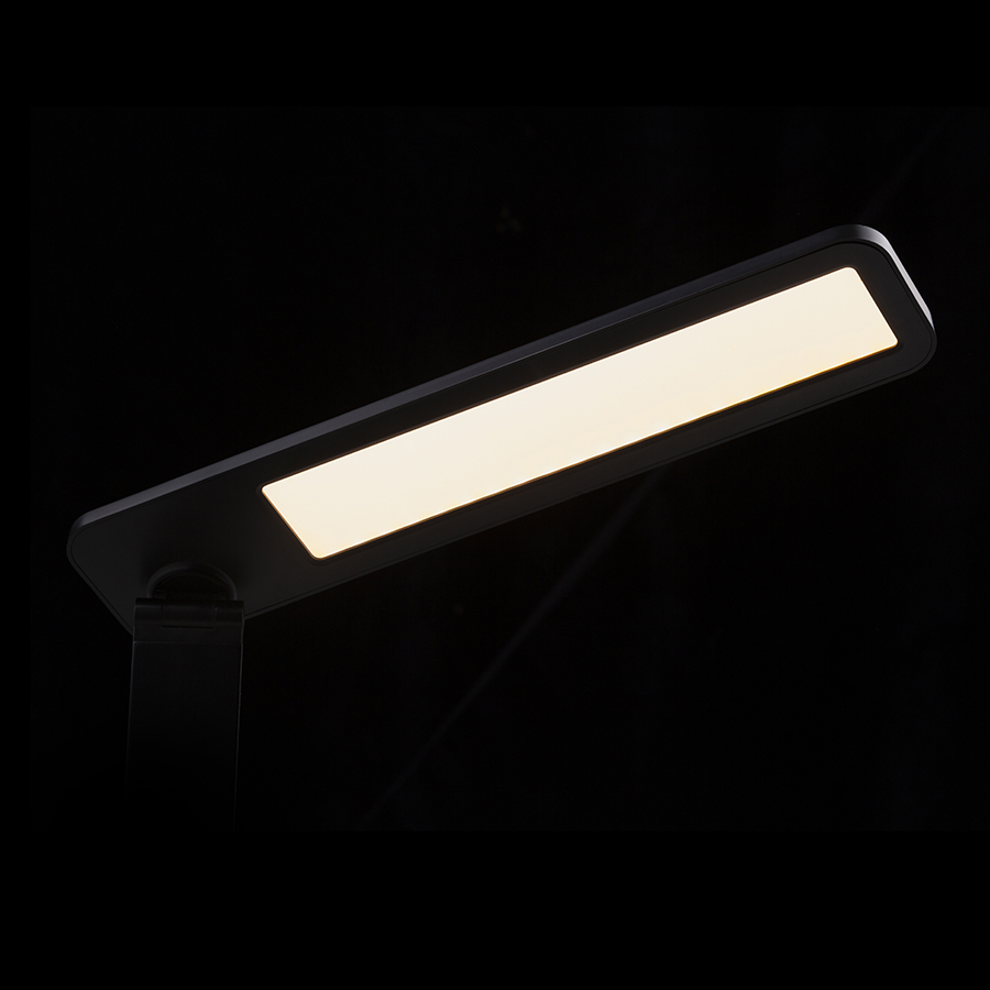 Lampa LED compacta pentru birou, cu cap alungit pentru o iluminare mai larga, cu un intrerupator de, MAREK DIMM de masă negru 230V 6W 3000K 4000K 6500K